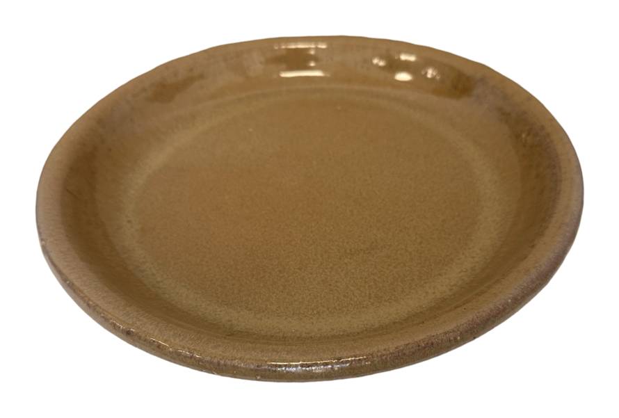 allen + roth 11.6-in Honey Mocha Glazed ceramic Plant Saucer | GO2025-HML