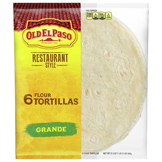Old El Paso Restaurant Style Grande Flour Tortillas (6 ct)
