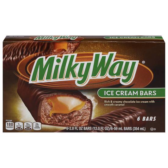 Milky Way Chocolate & Caramel Ice Cream Bars (6 ct, 2 fl oz)
