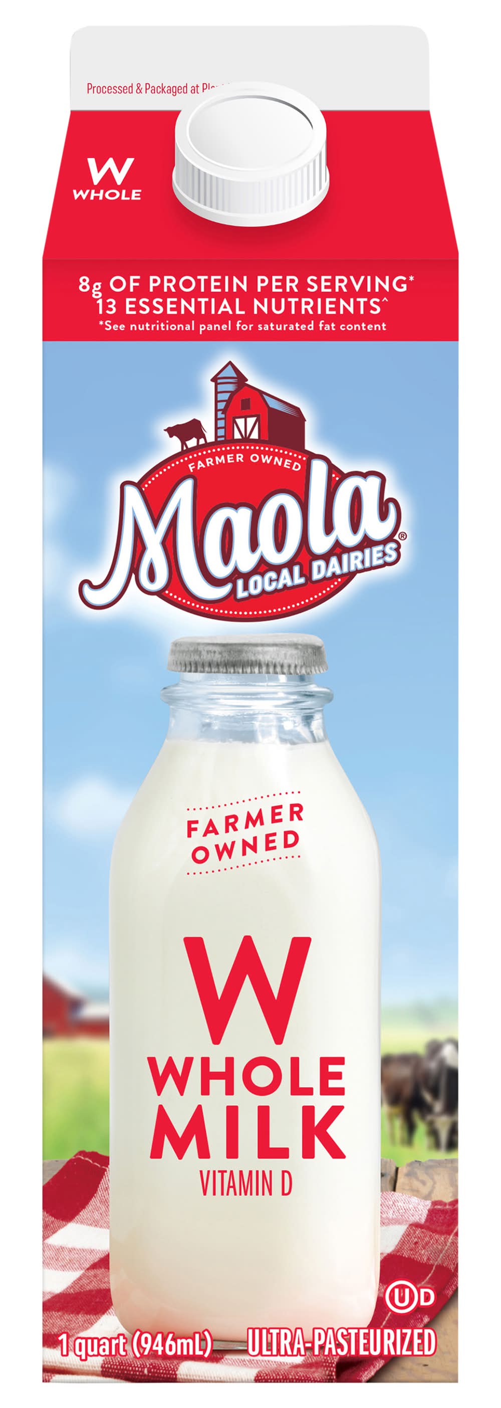 Maola Local Dairies Whole Milk (1 qt)