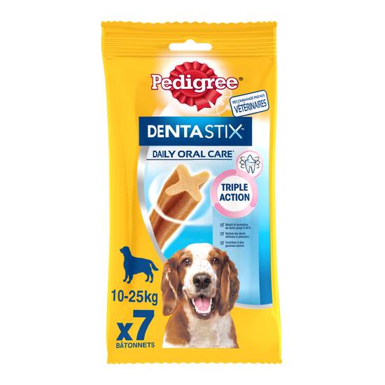 Pedigree - Dentastix bâtonnets hygiène bucco dentaire pour moyen chien, 7 pcs