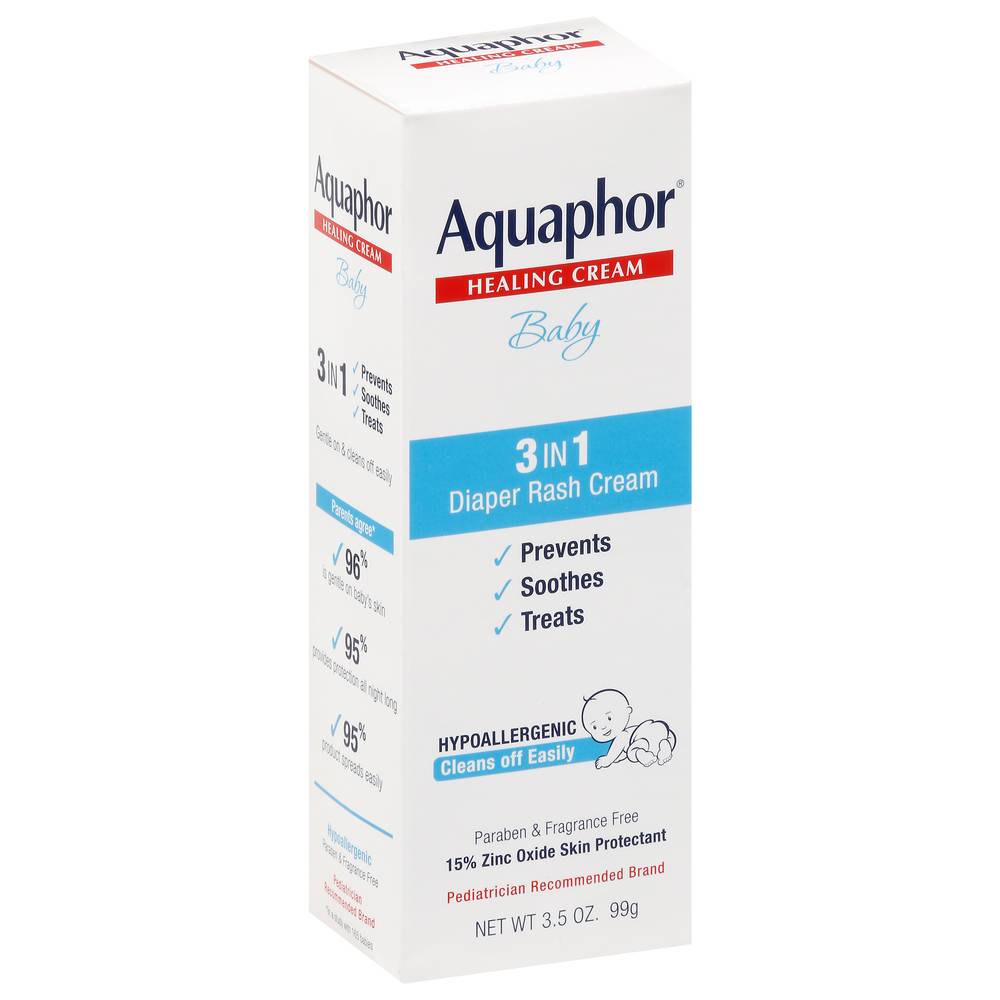 Aquaphor Baby 3 in 1 Diaper Rash Healing Cream (3.5 oz)