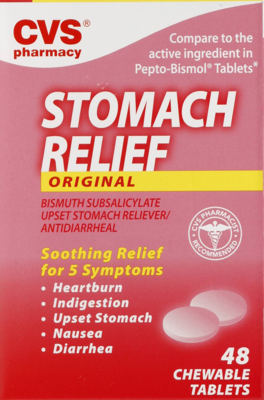 CVS Pharmacy Original Stomach Relief Chewable Tablets (48 ct)