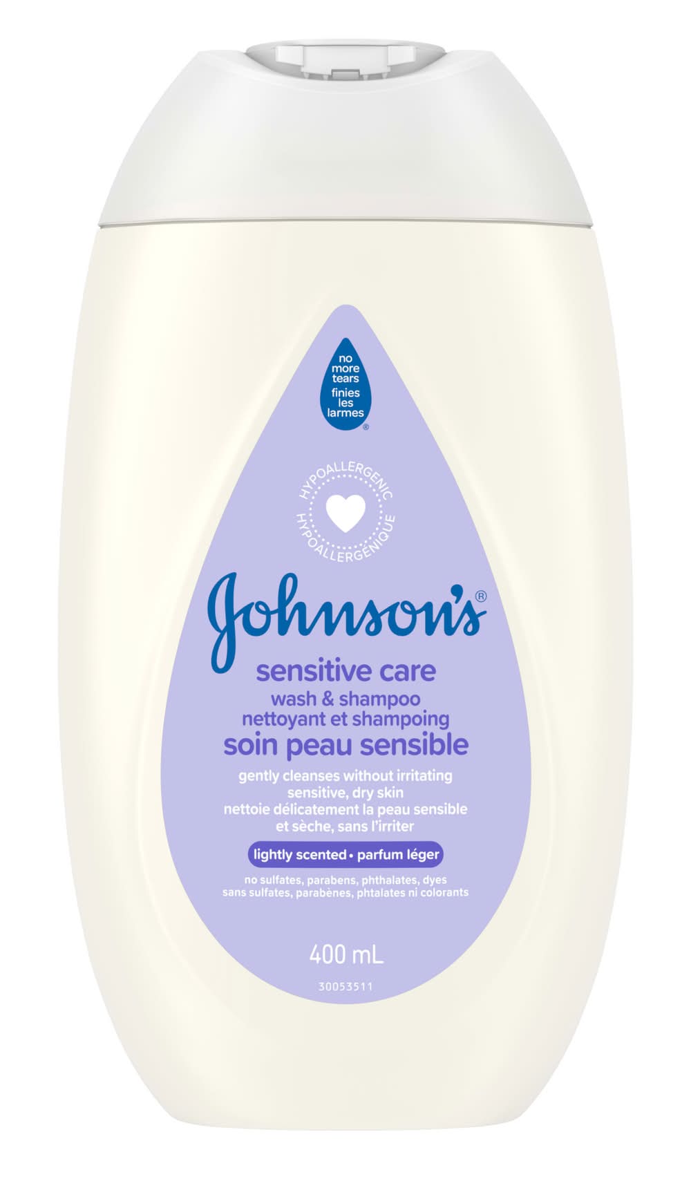Johnson's Care Baby Wash & Shampoo, Hypoallergenic Cleanser, Pro-Vitamin B5, Sunflower Oil, Dry Skin (1 ml)