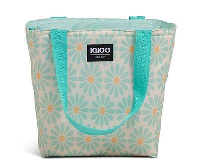 Blue Floral Twill 6-Can Mini Cooler Tote
