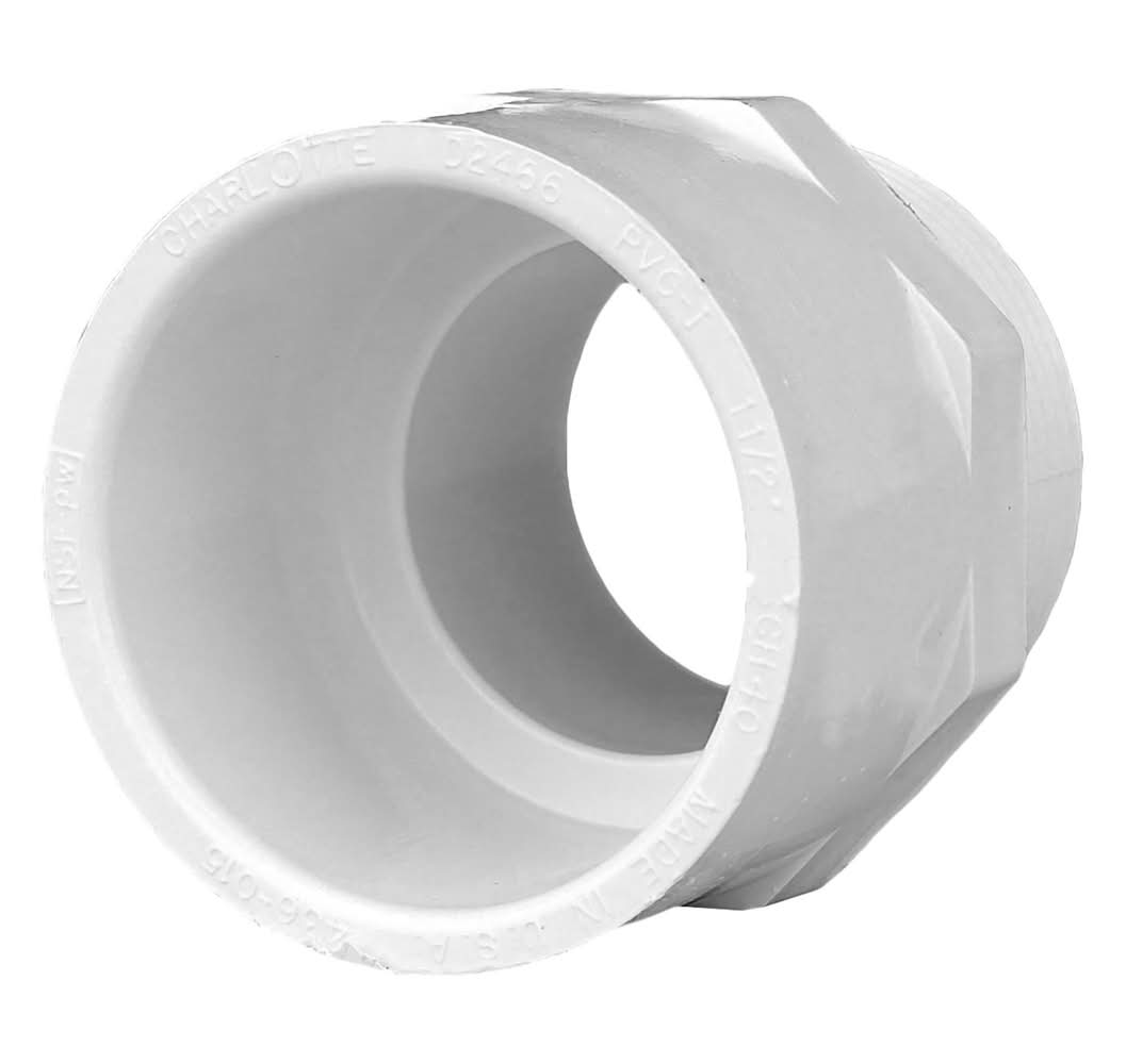 Charlotte Pipe Schedule 40 1-1/2 In. Slip X 1-1/2 In. D Mpt Pvc Pipe Adapter 1 Pk