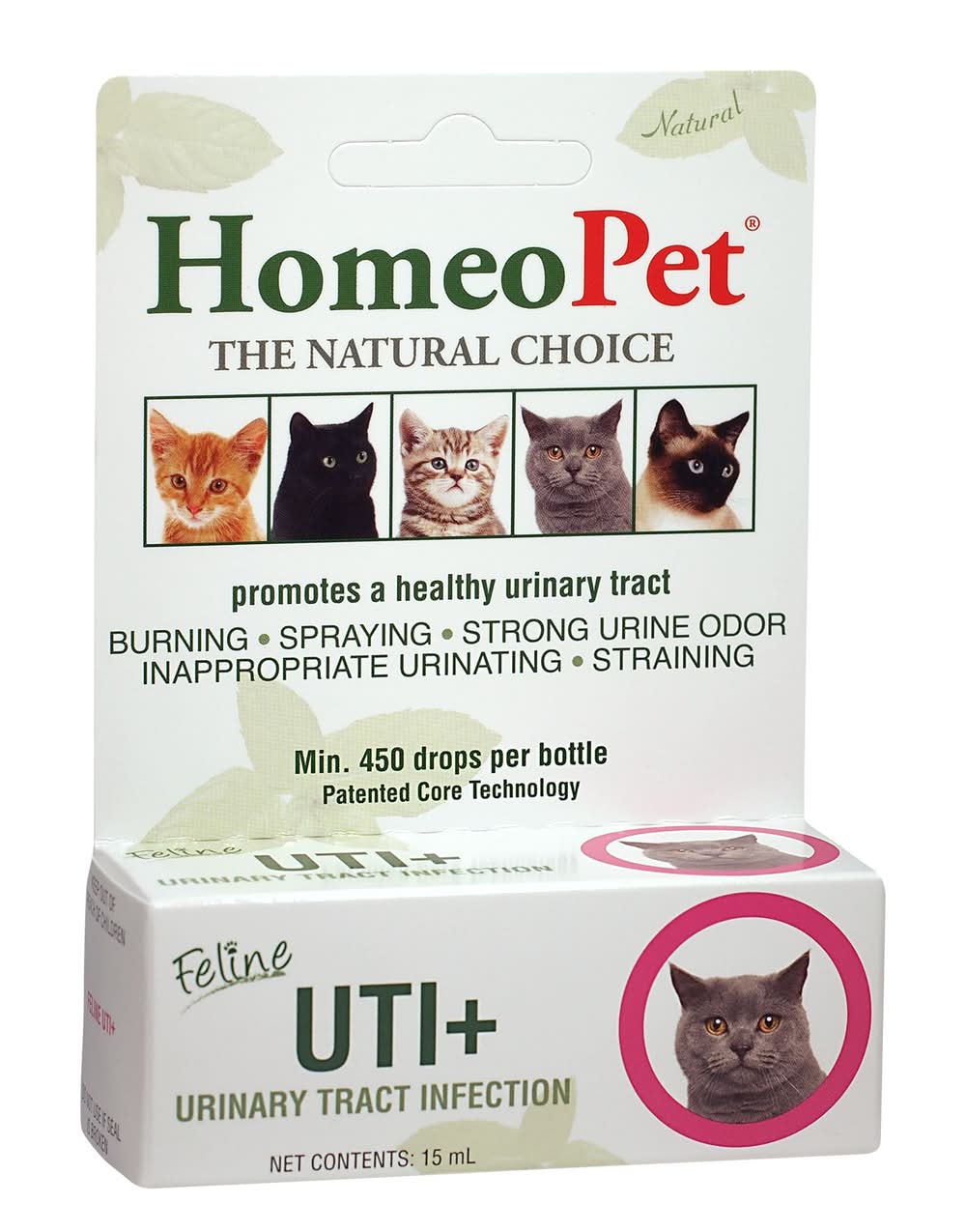 HomeoPet® Cat Supplement - Natural Urinary Tract Support - UTI+, 15 ml (Size: 15 Ml)