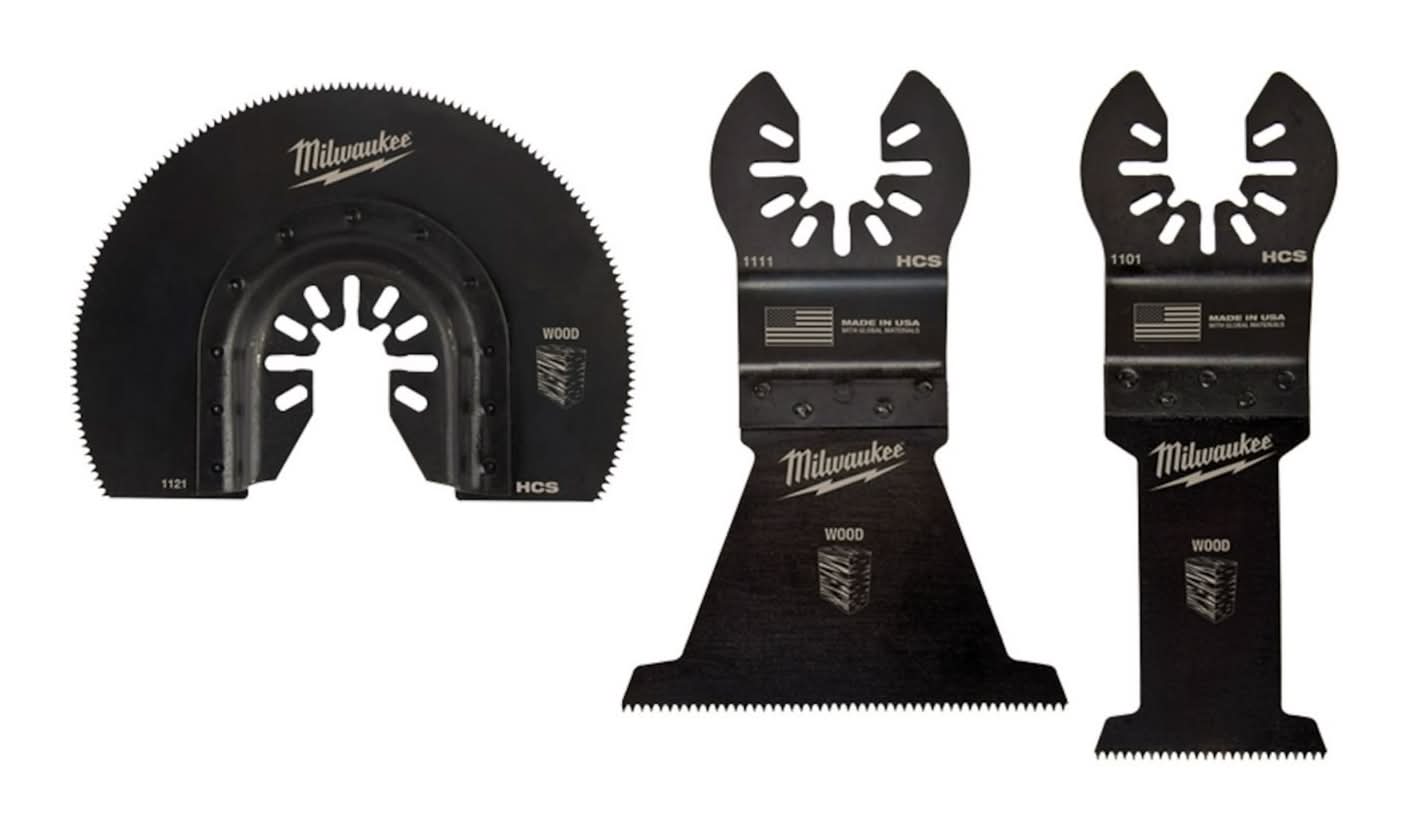 Milwaukee Universal Fit Open-Lok High Carbon Steel Multi-Tool Oscillating Wood Blade 3 Pk