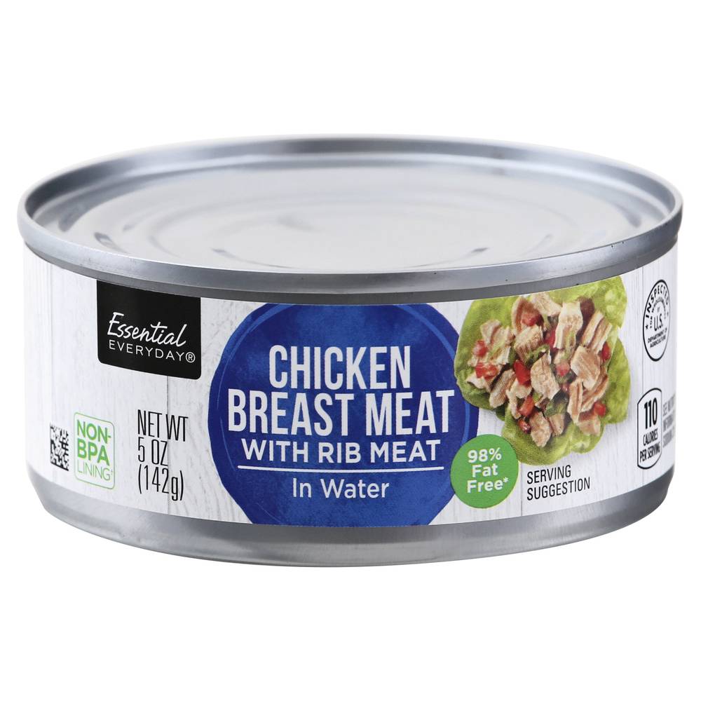 Essential Everyday Chicken Breast Meat With Rib Meat in Water (5 oz)