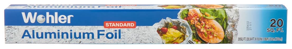 Wohler Aluminum Foil 20 Sq Ft