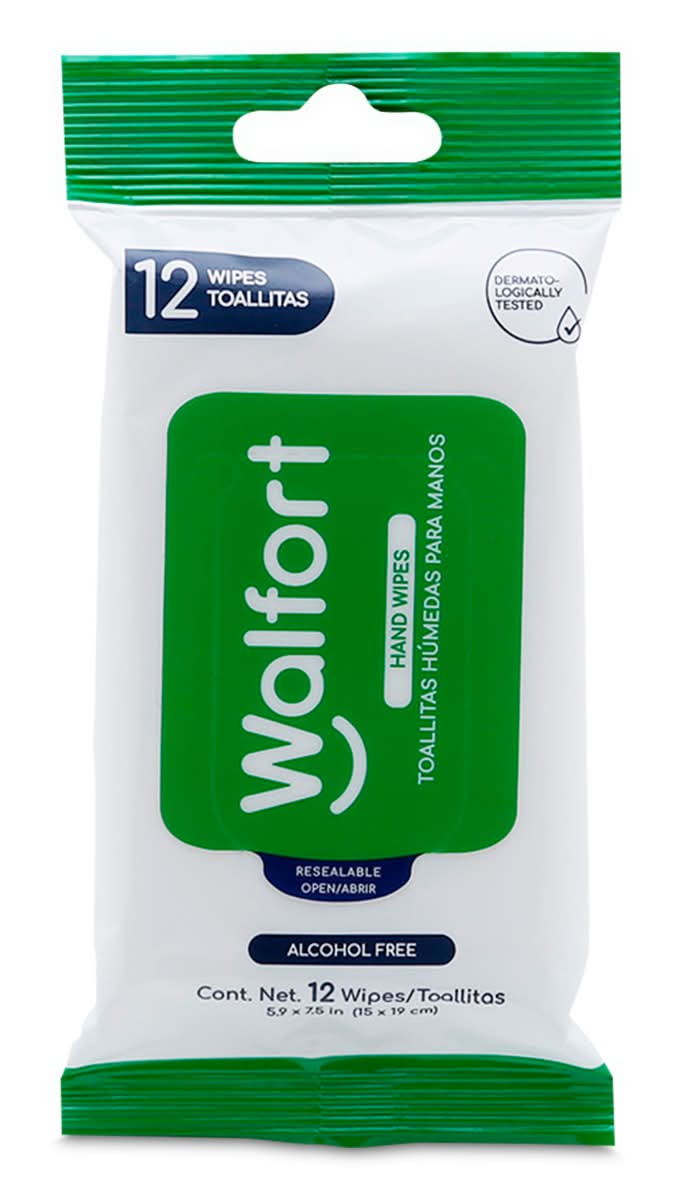 Walfort · Toallitas húmedas sin alcohol para manos, citrus, 15x19 cm (12 un)