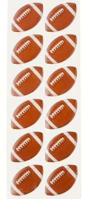 Recollections Football Repeat Stickers, Brown and White (12 ct)