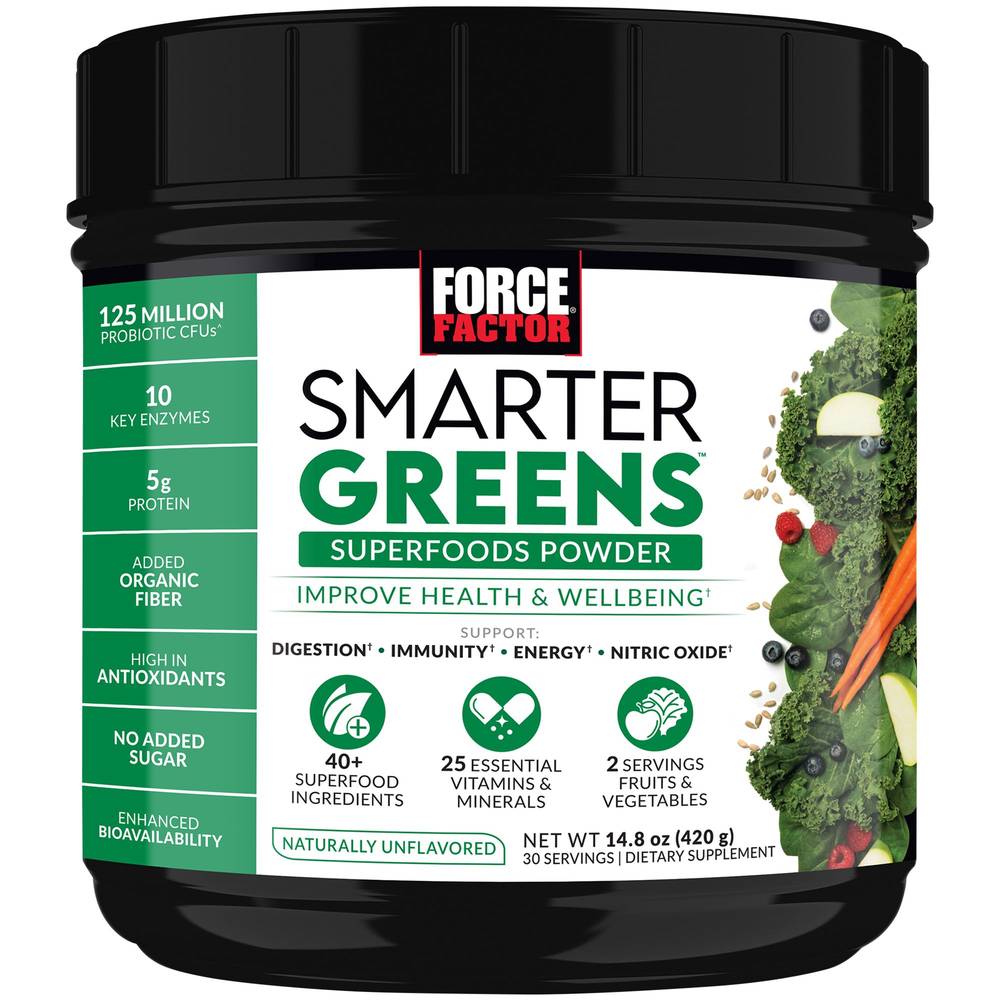 Smarter Greens Superfoods Powder – Supports Health & Wellbeing – Unflavored (30 Servings)