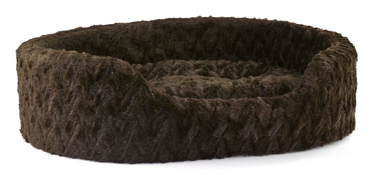 Bailey & Bella Plush Bolster Bed Brown, 1 Medium