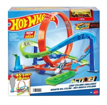 Hot Wheels Action Ciclón Looping Extremo, Pista Coches de Juguete +4 Años