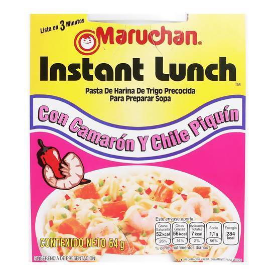 Maruchan sopa instantánea camarón y chile piquín