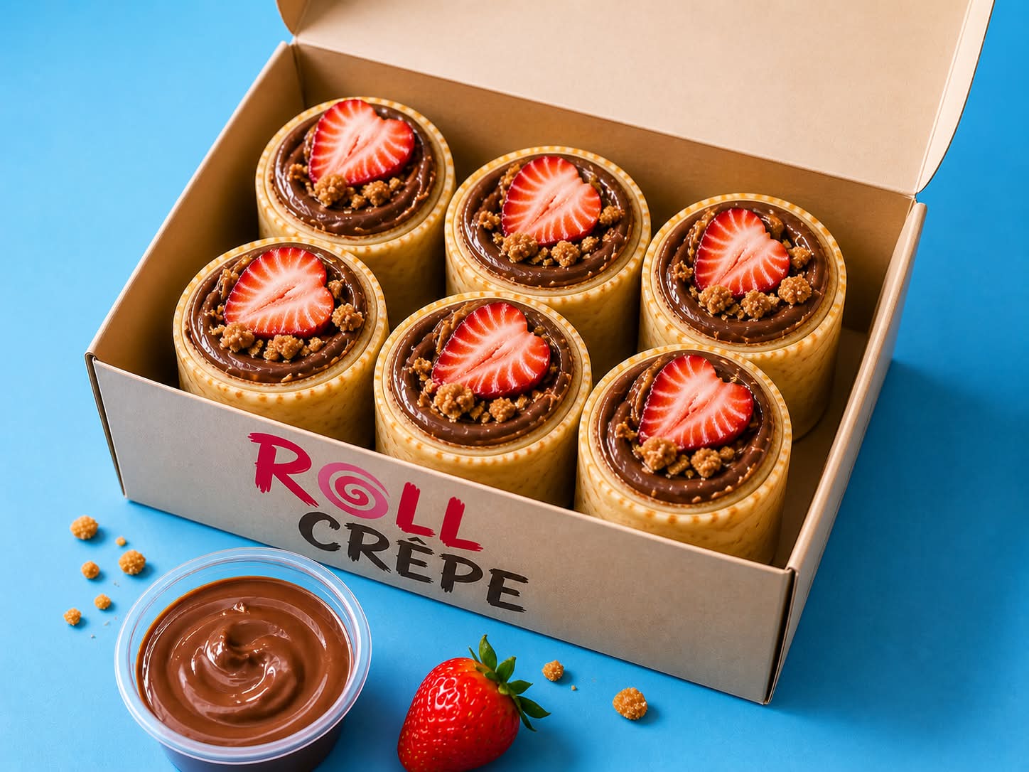 🔥 Nutella Fraise Roll (6 Pièces)