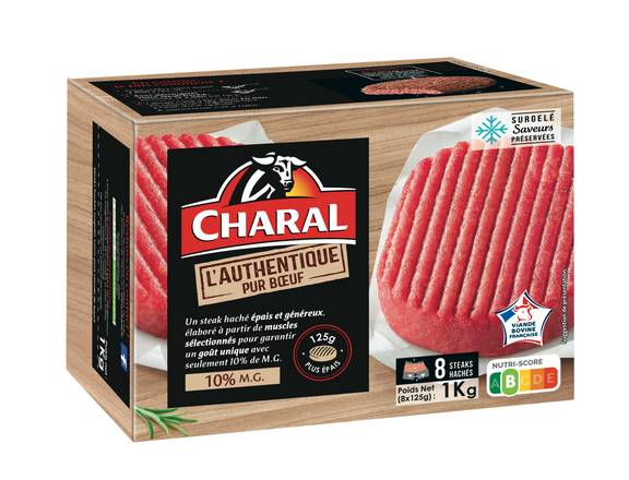 Charal - Steack haché l'authentique pur bœuf 10% mg (8 pièces)