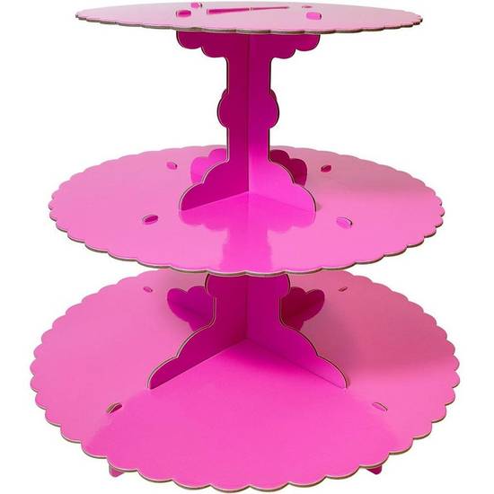 Party City 3 Tiered Cardboard Cupcake Stand (11.5'' x 14.25''/pink)