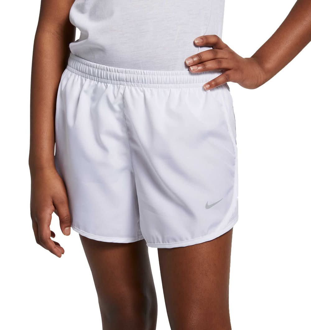 Nike Girls' Dry Tempo Running Shorts (White, XL)