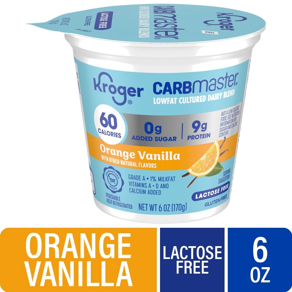 Kroger Carbmaster Lactose Free Lowfat Yogurt., Orange Vanilla (6 oz)
