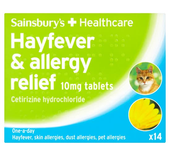 Sainsbury's Healthcare Hayfever & Allergy Relief 10mg Tablets For Cats (14 pack)
