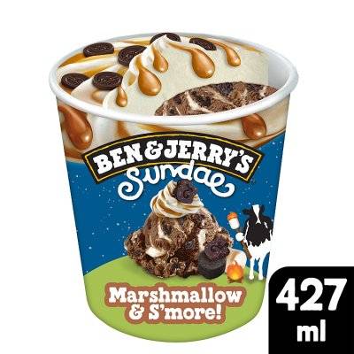 Ben & Jerry's Marshmallow S'more, Sundae Ice Cream Tub (427ml)