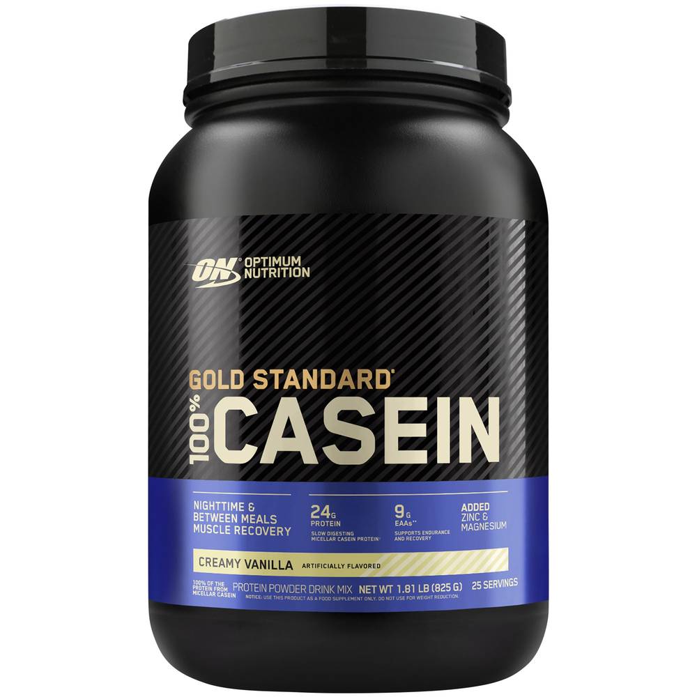 Optimum Nutrition Gold Standard 100% Casein Premium Micellar Casein Protein Powder Mix (1.81 lb) (creamy vanilla)