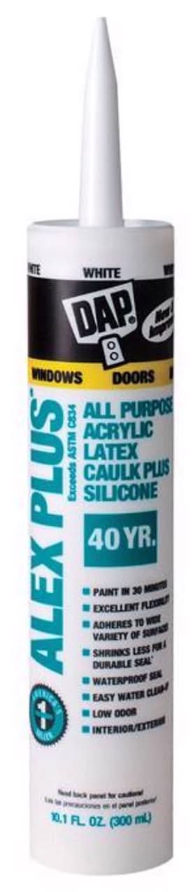 Dap Alex Plus White Acrylic Latex All Purpose Caulk 10.1 Oz