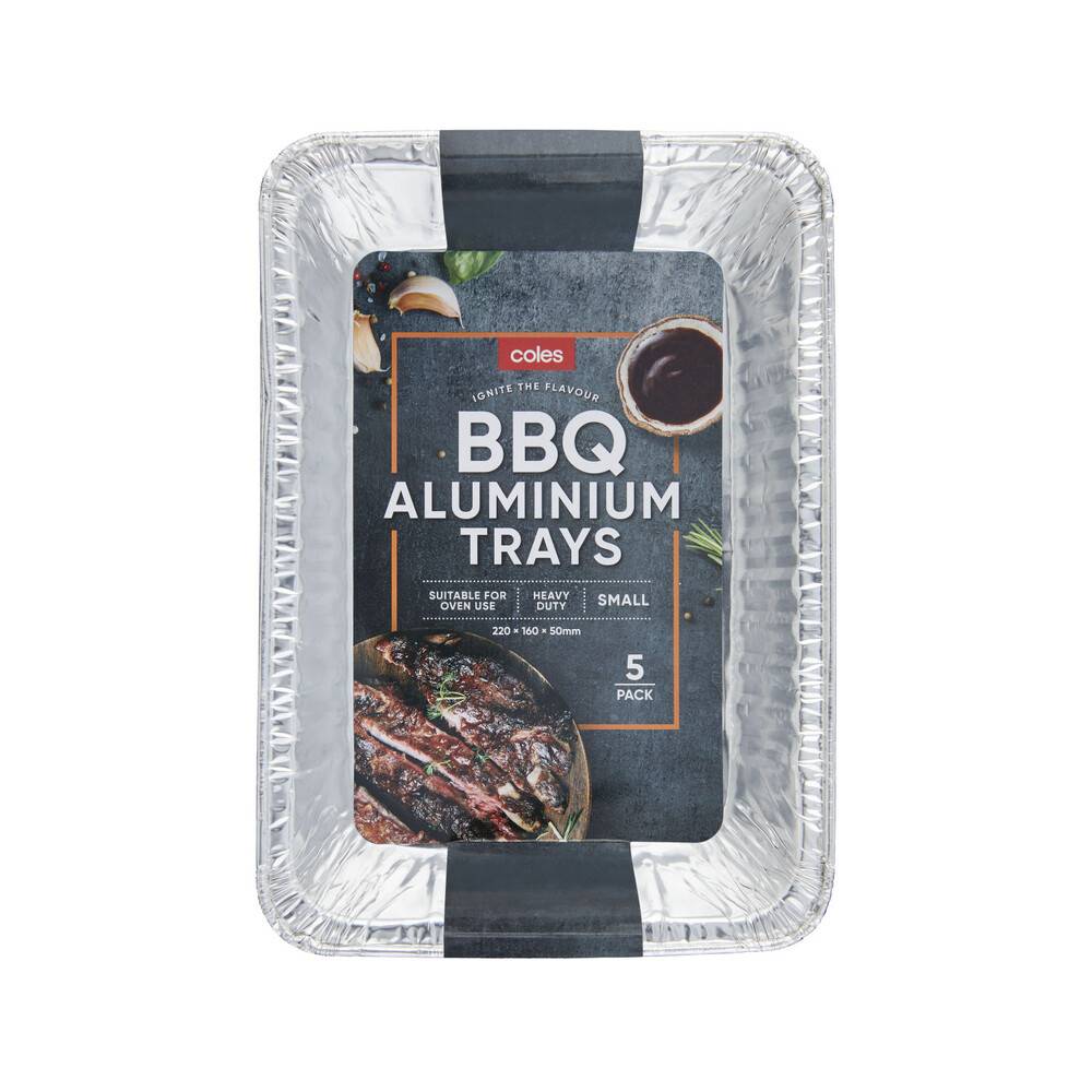 Coles Bbq Aluminium Small Trays 5 pack