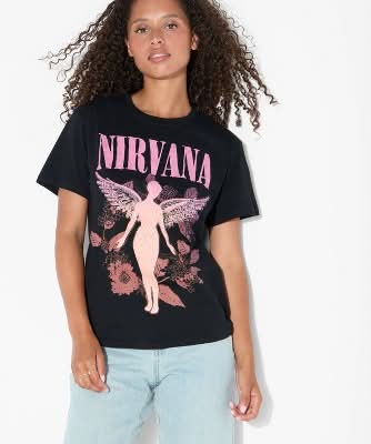 Merch Traffic Nirvana in Utero Short Sleeve Graphic T-Shirt, Women, L, Black