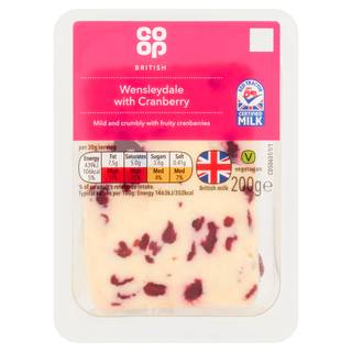Co-op British Wensleydale with Cranberry 200g