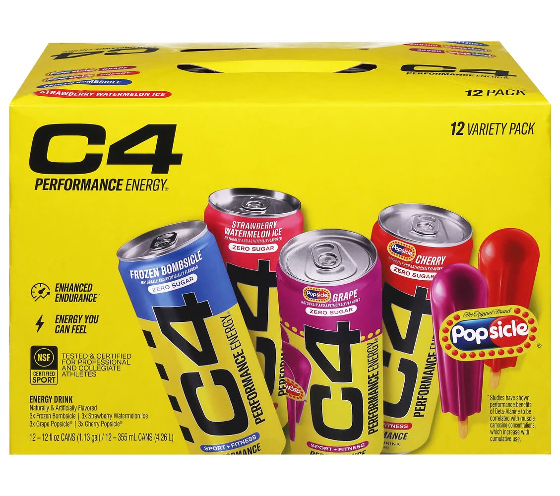 C4 Performance Energy Drink Variety pack, Assorted (12 x 12 fl oz)