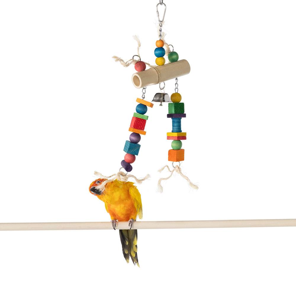 All Living Things® Bamboo Log Bird Toy (Color: Assorted, Size: Medium/Large)