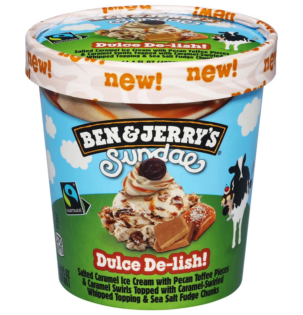 Ben & Jerry's Sundae Ice Cream, Dulce De-Lish (14.4 fl oz)