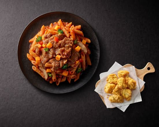 【限時45折】嫩牛乳酪紅醬筆管麵+點心