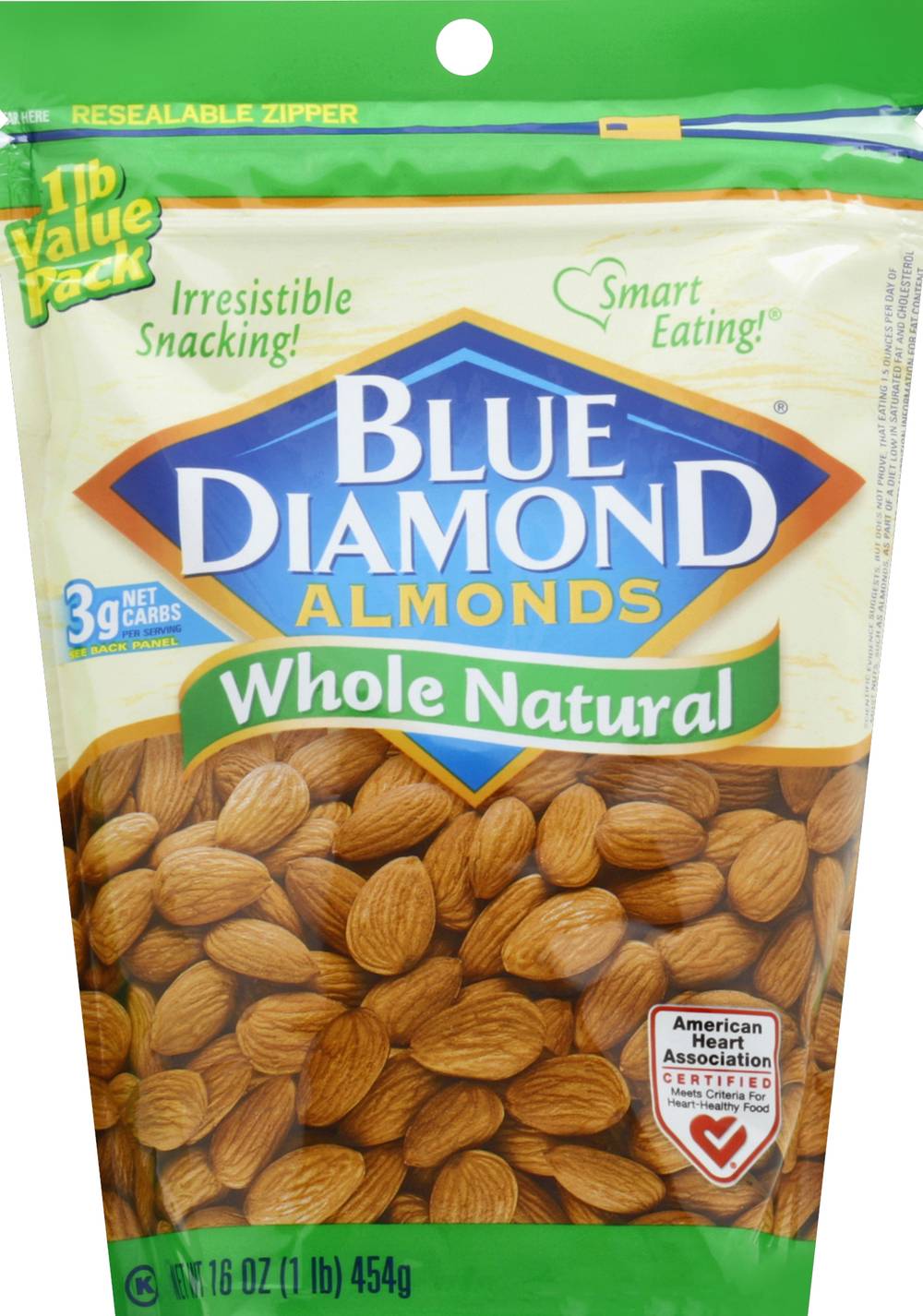 Blue Diamond Whole Natural Almonds Value pack (1 lbs)