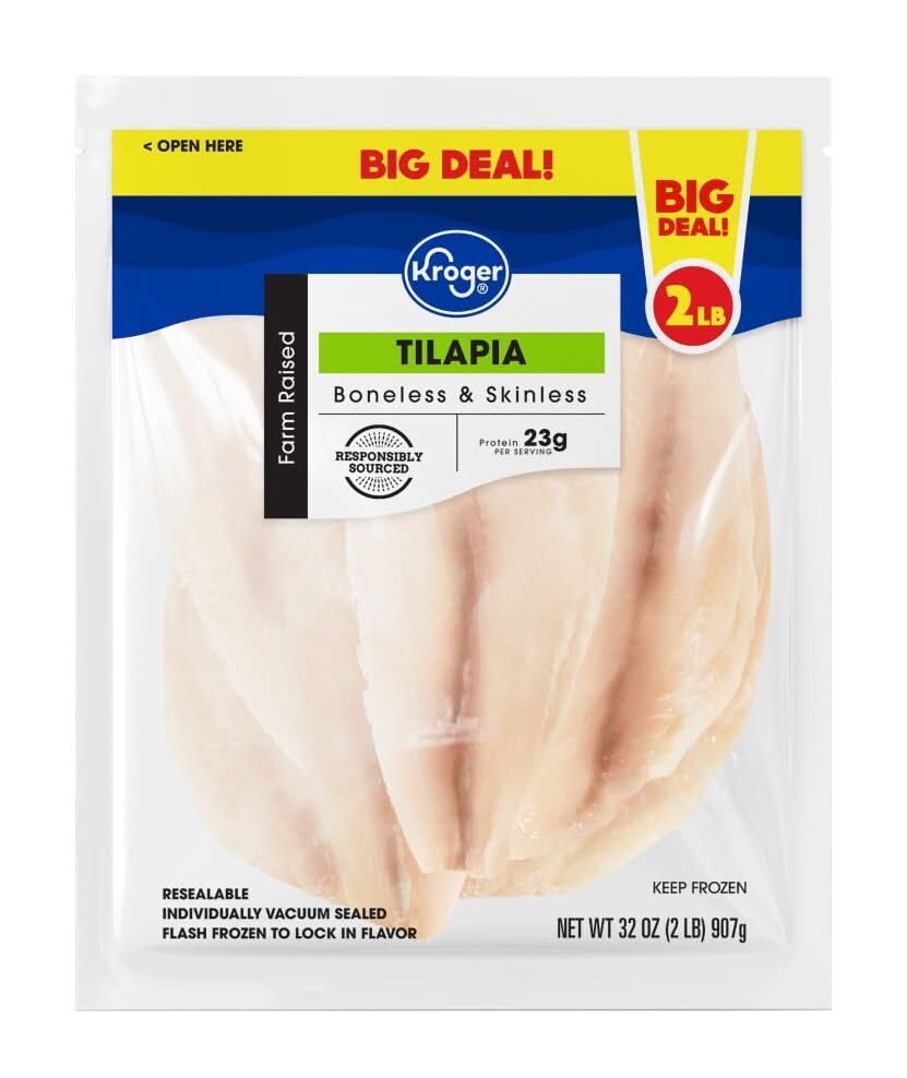 Kroger Farm Raised Boneless & Skinless Tilapia Fillets (32 oz)
