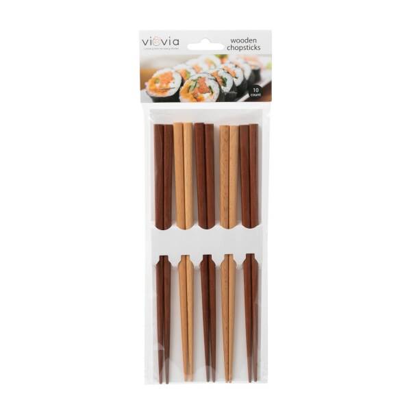 Viovia Tones Wooden Chopsticks, Brown - Cream (10 ct)