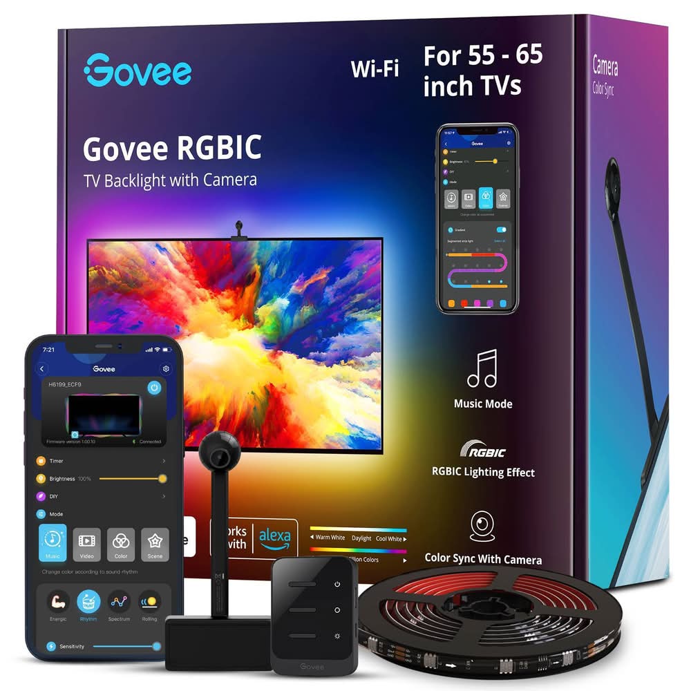 Govee Dreamview T1 Tv Backlight With Camera, 55-65 Inches (4 ct)