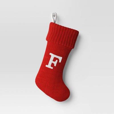 Knit Monogram Christmas Stocking Red F - Wondershop™