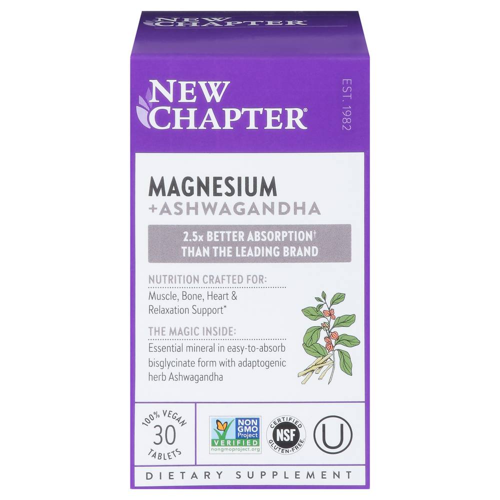 New Chapter Magnesium + Ashwagandha Tablets (30 ct)