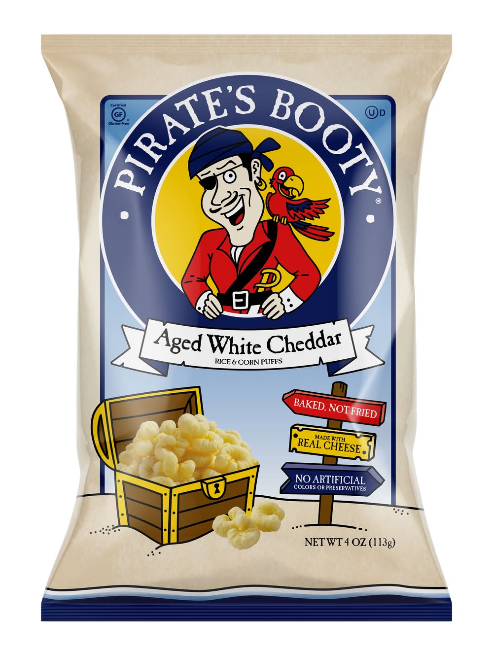 Pirate's Booty Rice & Corn Puffs, Aged White Cheddar (4 oz)