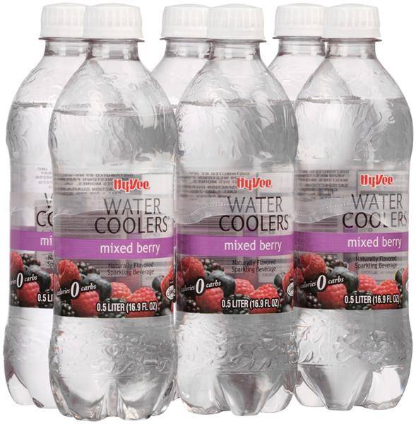 Hy-Vee Sparkling Water Coolers (6 pack, 16.9 fl oz) (mixed berry)