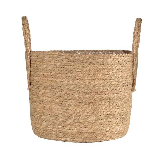 11.5" Cattail Lined Basket By Ashland