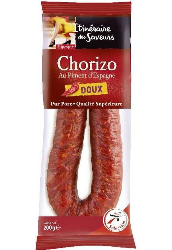 Chorizo au piment d'espagne doux - itinéraire des saveurs - 200g