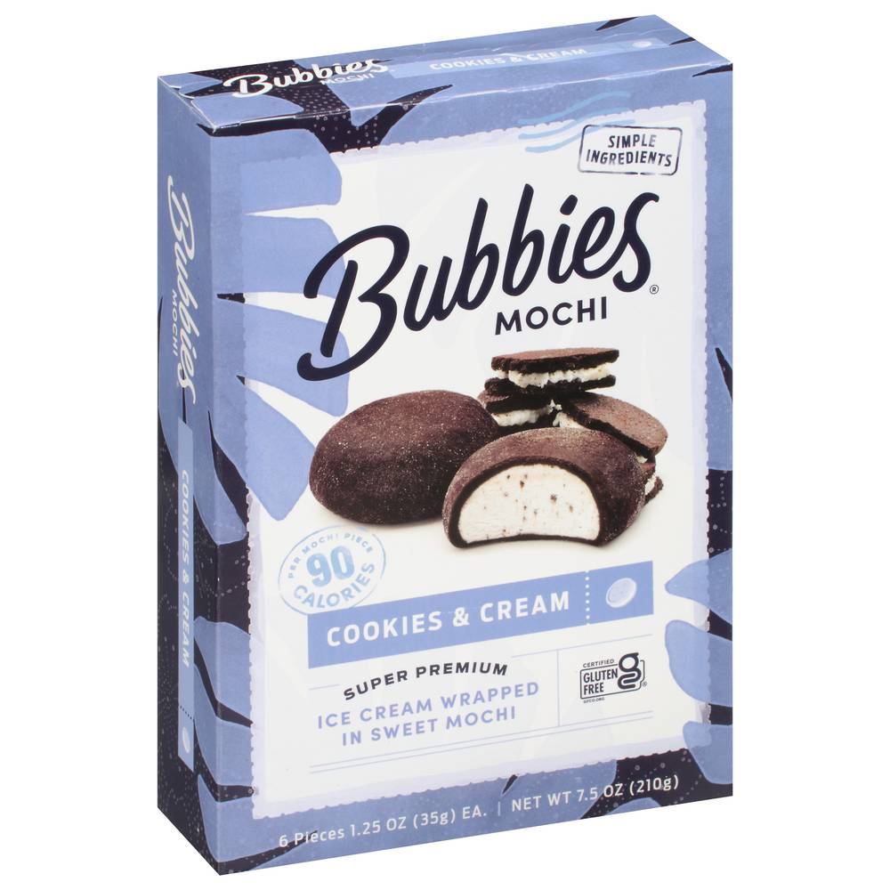 Bubbies Cookies & Cream Ice Cream Wrapped in Mochi (7.5 oz)