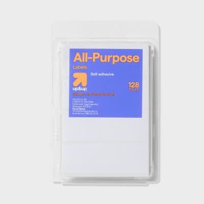 up&up White Rectangular Labels, 1"x2.75" (128 ct)