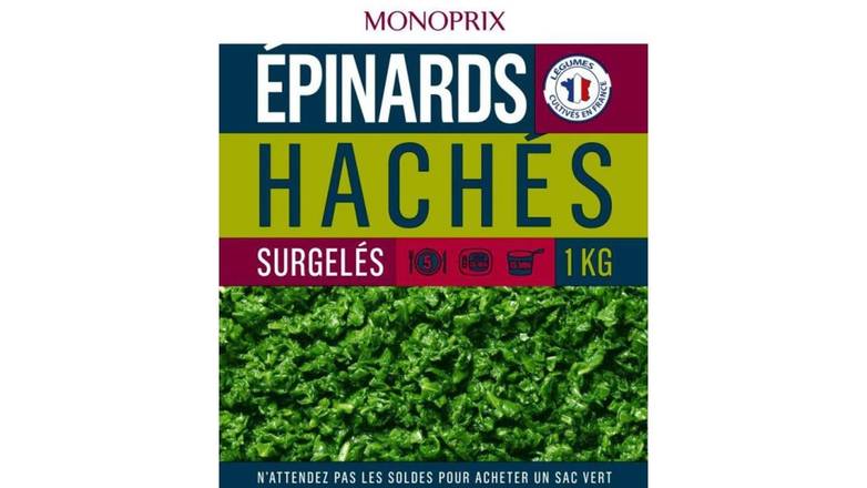 Monoprix Epinards hachés, surgelés Le sachet de 1kg
