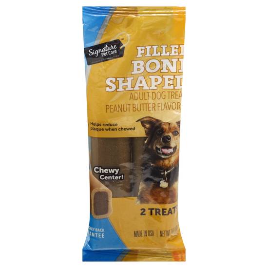 Signature Pet Care Filled Bone-Shaped Peanut Butter Flavored Adult Dog Treats (2 treats)